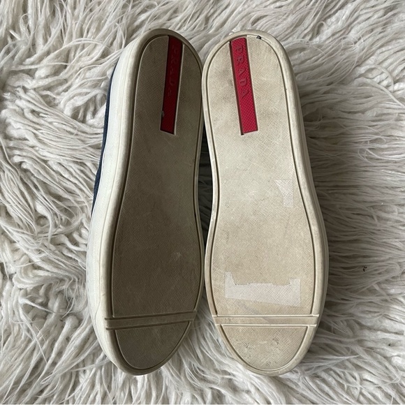 Prada Sport Womens Blue Suede Round Toe Slip-On Sneakers Size IT 35/US 5 - Picture 8 of 12